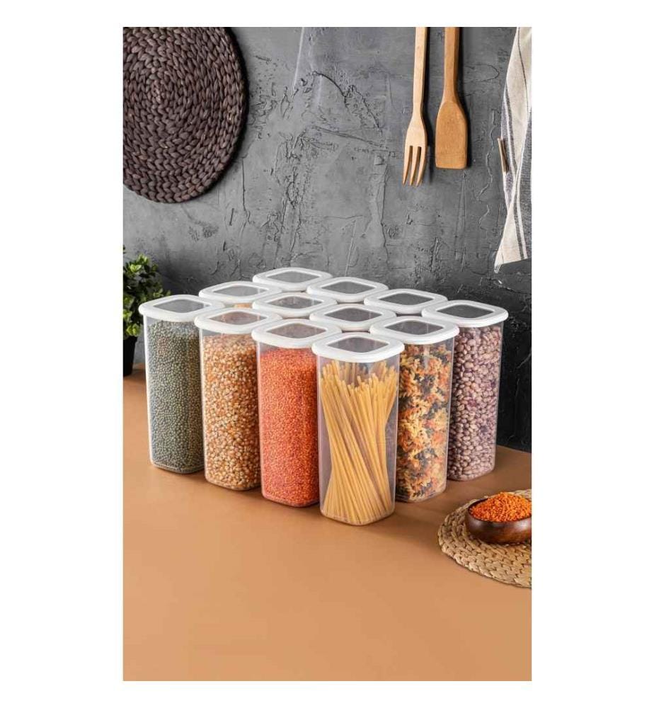 Storage Box Set, 12 Pieces, White, Plastic, Bpa Free