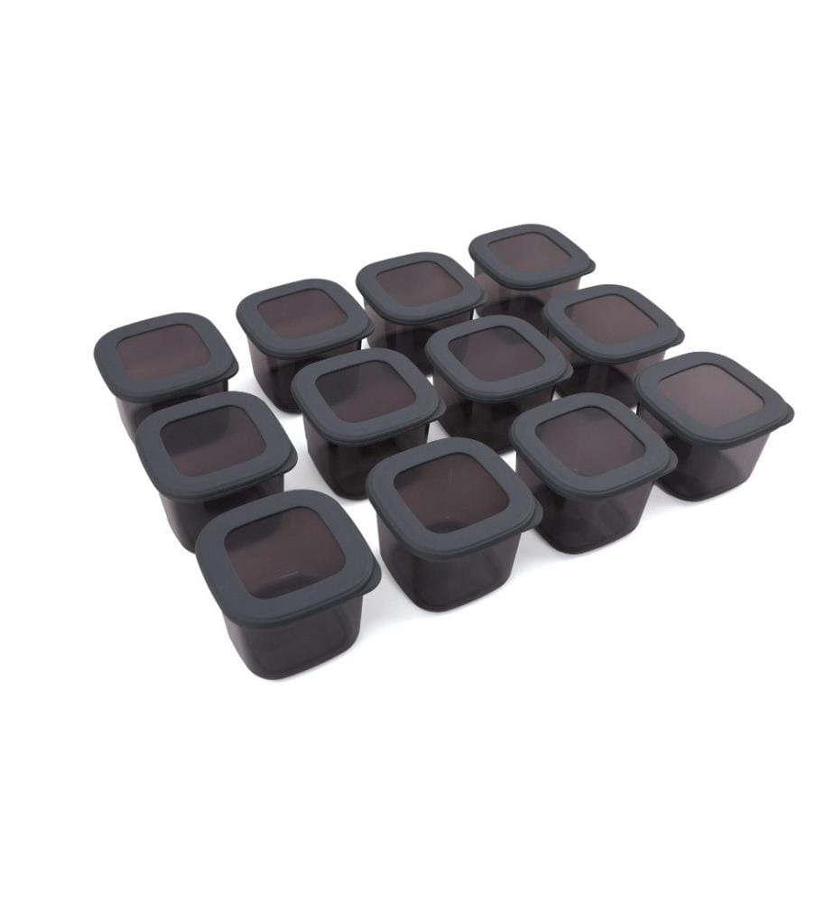 Storage Box Set, 12 Pieces, Anthracite, Plastic, Bpa Free