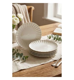 Cake Serving Set, 6 Pieces, 100% PORCELAIN, White