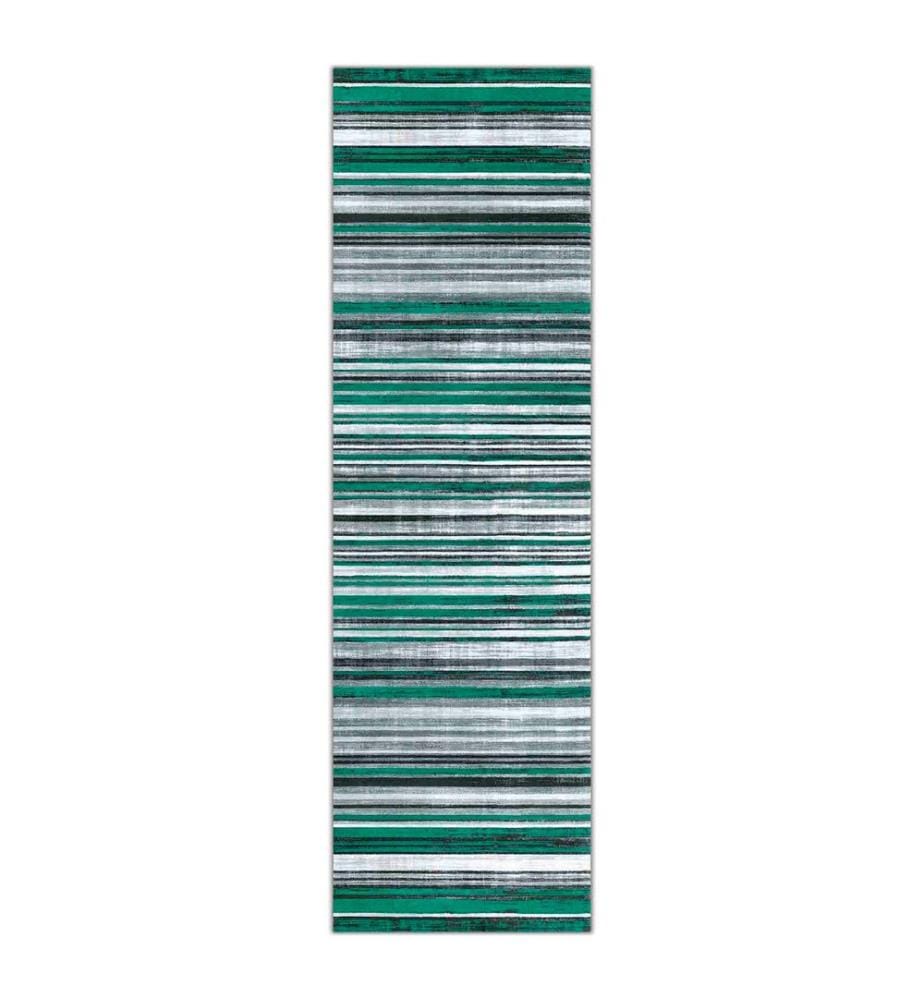 Tappeto, Bianco, Verde, Nero, 100% Poliestere, 80 x 400 cm