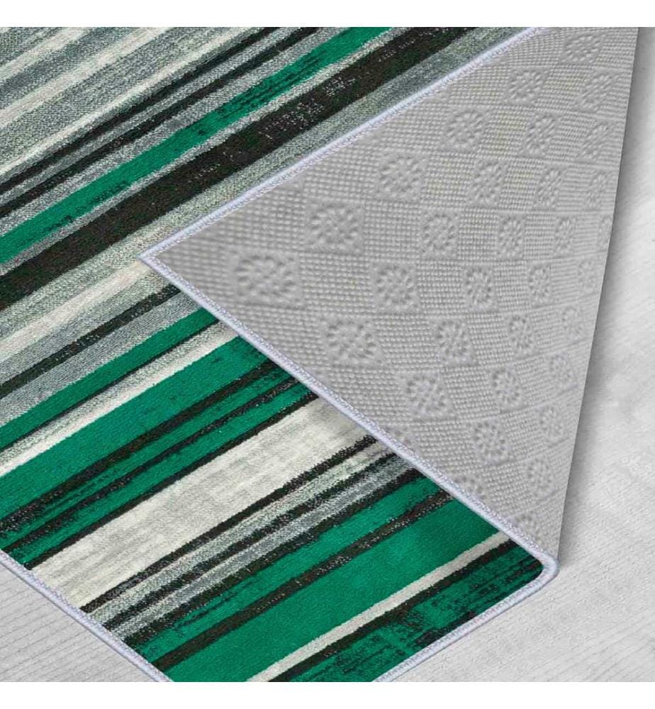 Tapis, blanc, vert, noir, 100% polyester, 50 x 800 cm