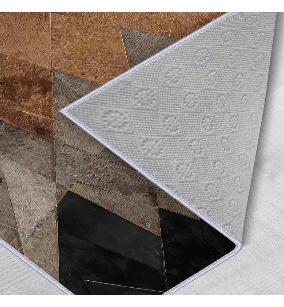Teppich, Creme, Kamel, Braun, Schwarz, 100% Polyester, 100 x 500 cm