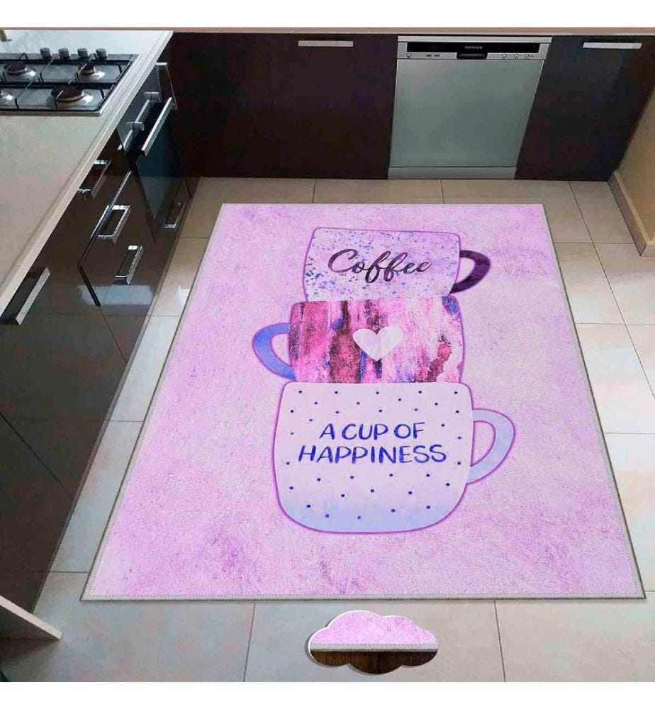 Teppich, Weiss, Rosa, Flieder, 100% Polyester, 80 x 120 cm