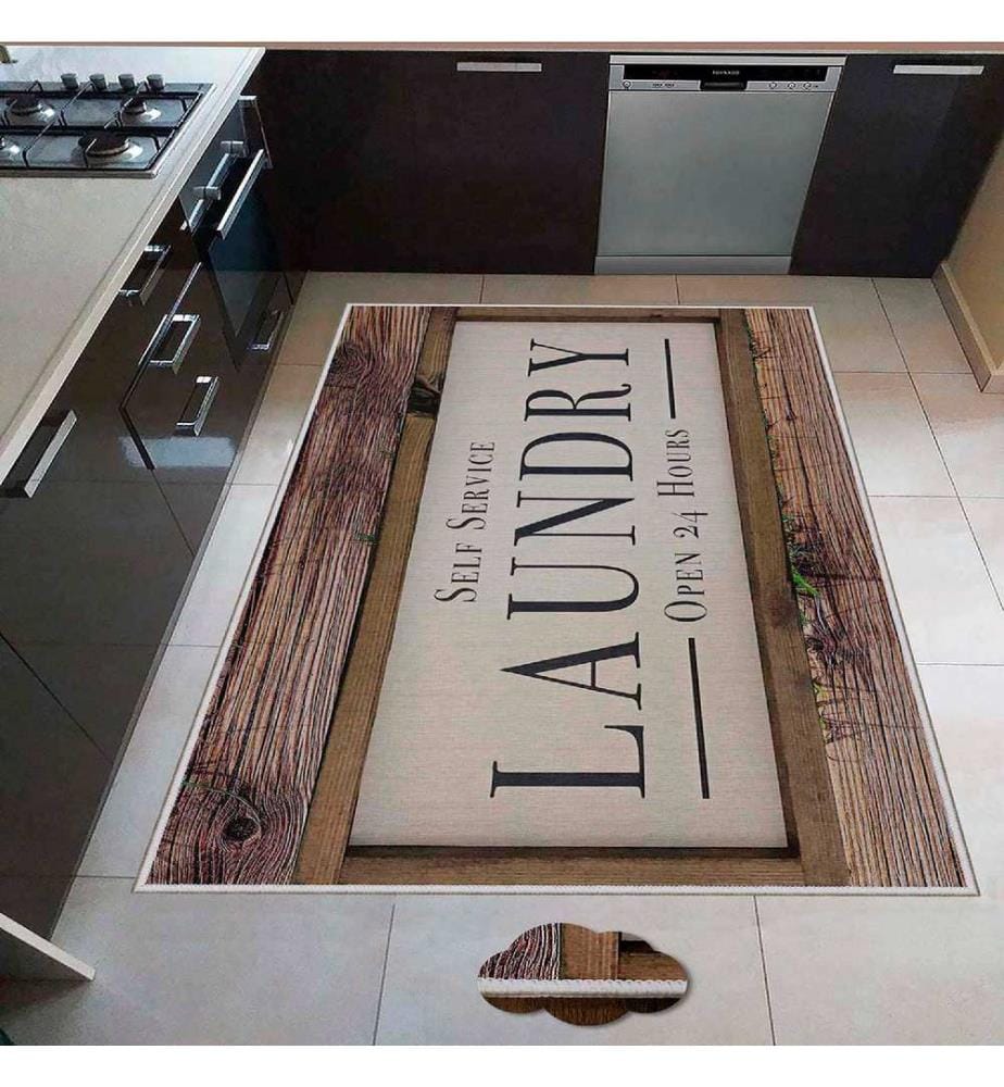 Tappeto, Crema, Marrone, Verde, 100% Poliestere, 80 x 150 cm