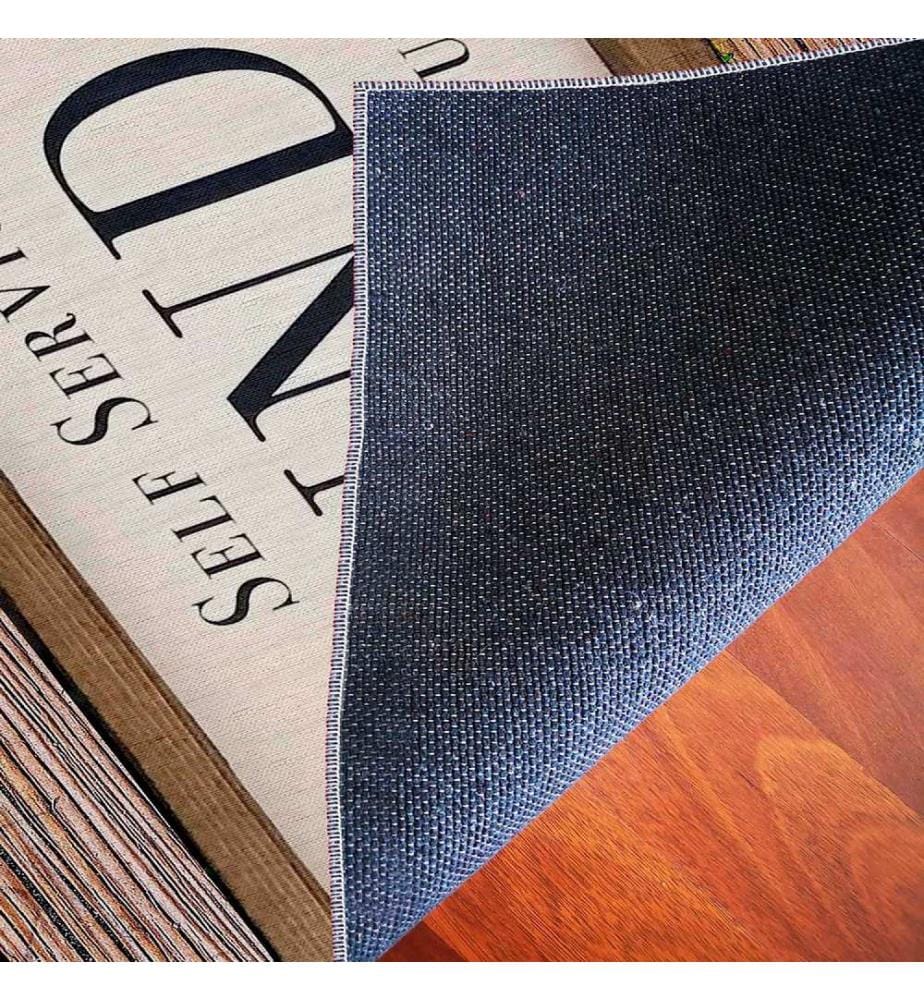 Tappeto, Crema, Marrone, Verde, 100% Poliestere, 80 x 300 cm