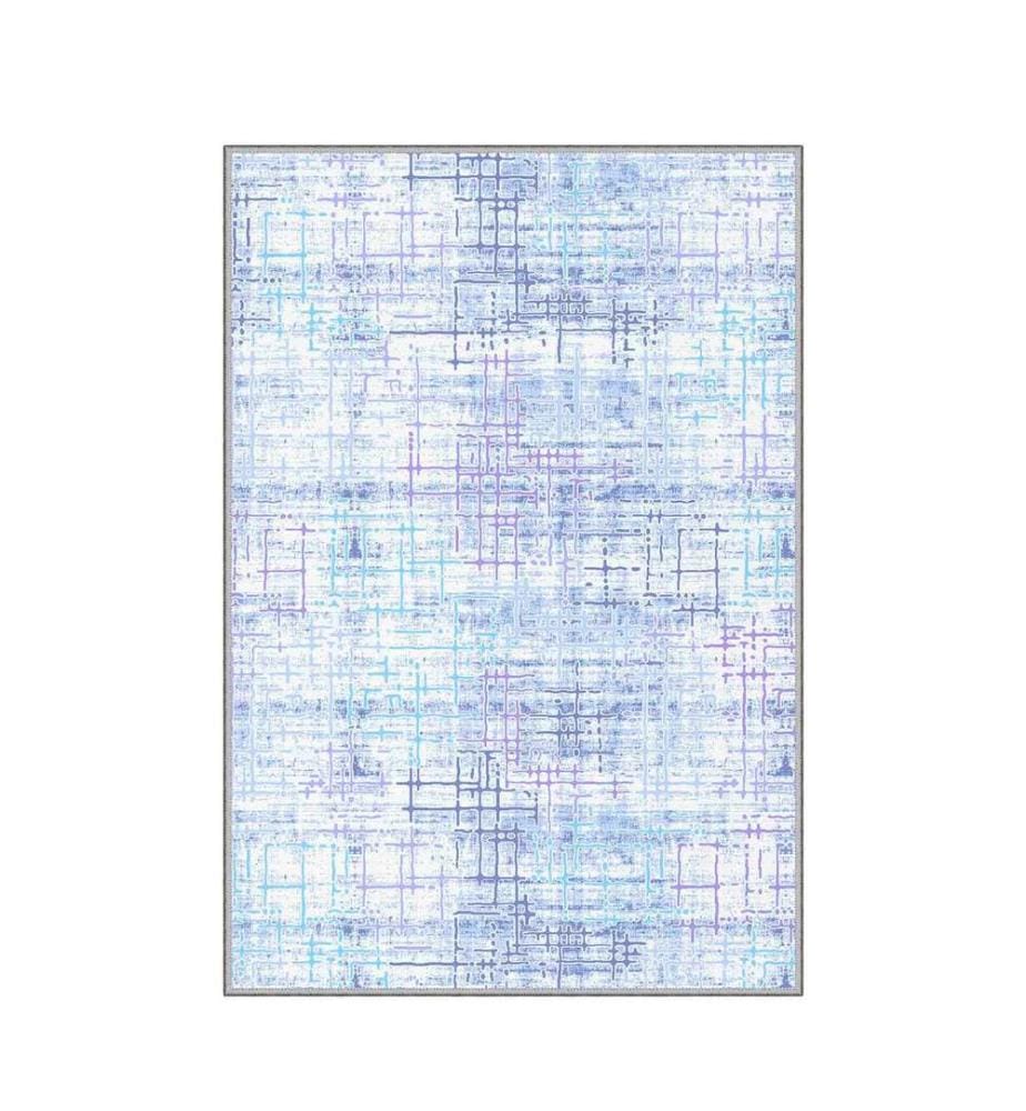 Tapis, blanc, lilas, bleu, bleu marine, 100% polyester, 100 x 150 cm