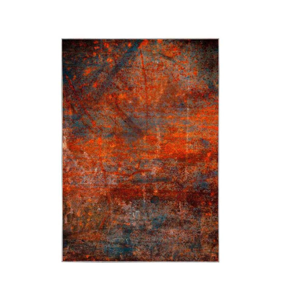Tappeto, Rosso, Beige, Nero, 100% Poliestere, 120 x 180 cm