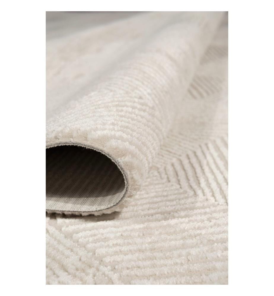 Tappeto Hall, Crema, 70% polipropilene / 30% poliestere, 160 x 500 cm