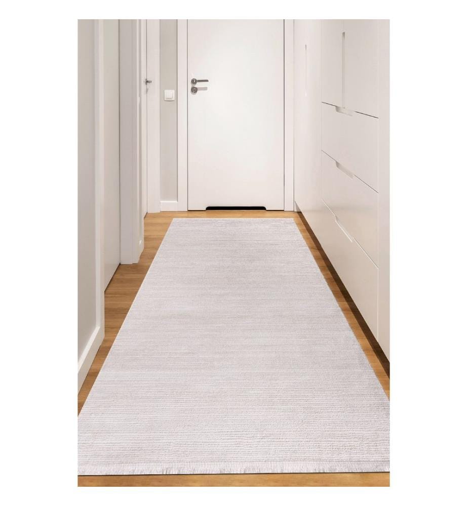 Tappeto Hall, Crema, 70% polipropilene / 30% poliestere, 120 x 400 cm