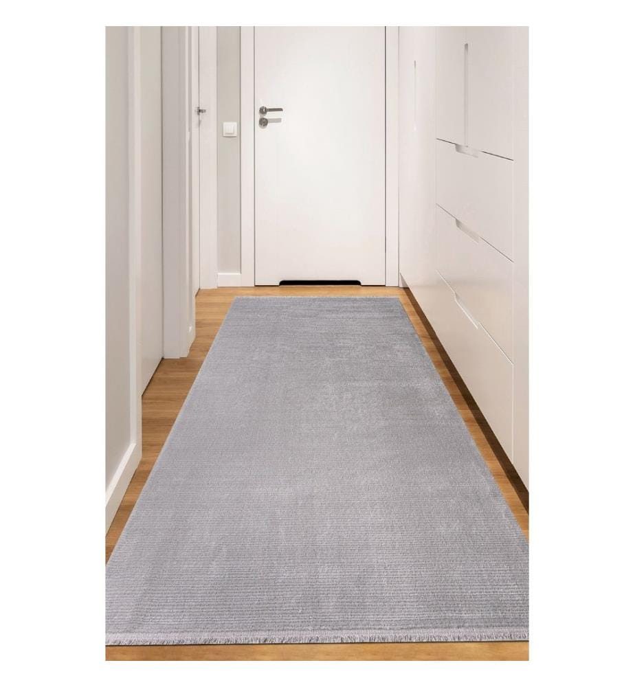 Tappeto per ingresso, grigio, 70% polipropilene / 30% poliestere, 80 x 350 cm