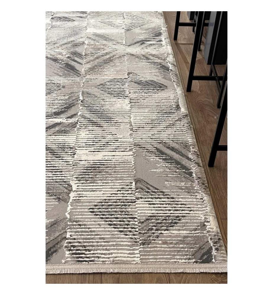 Tapis de salle, gris, 70% polypropylène / 30% polyester, 120 x 200 cm