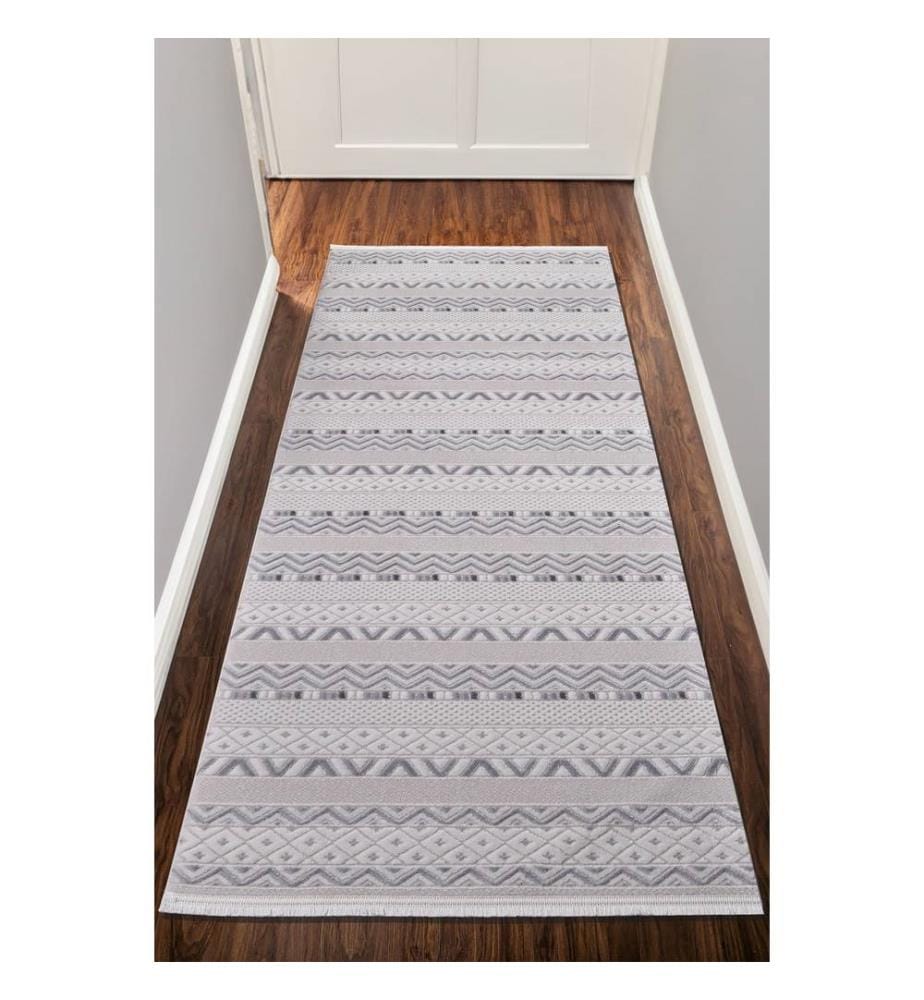 Tappeto per ingresso, Grigio, 100% Acrilico, 120 x 250 cm