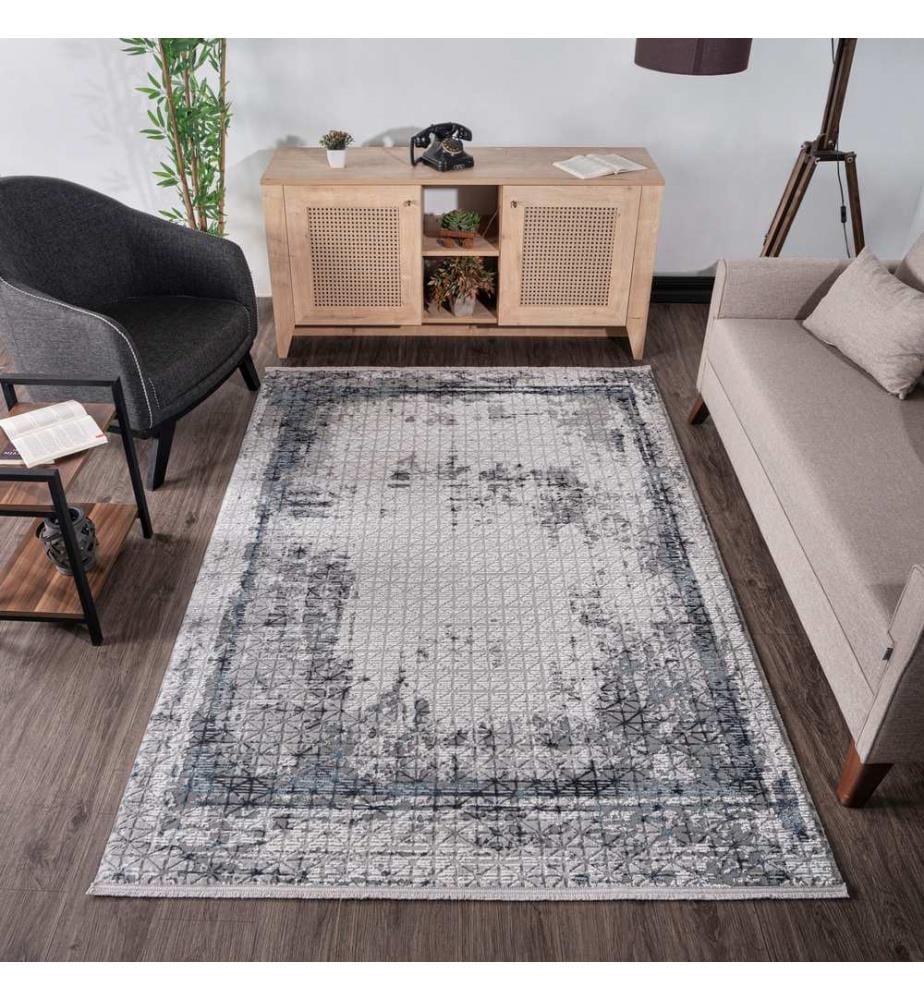 Teppich, Dunkelblau, 70 % Polypropylen / 30 % Polyester, 100 x 300 cm