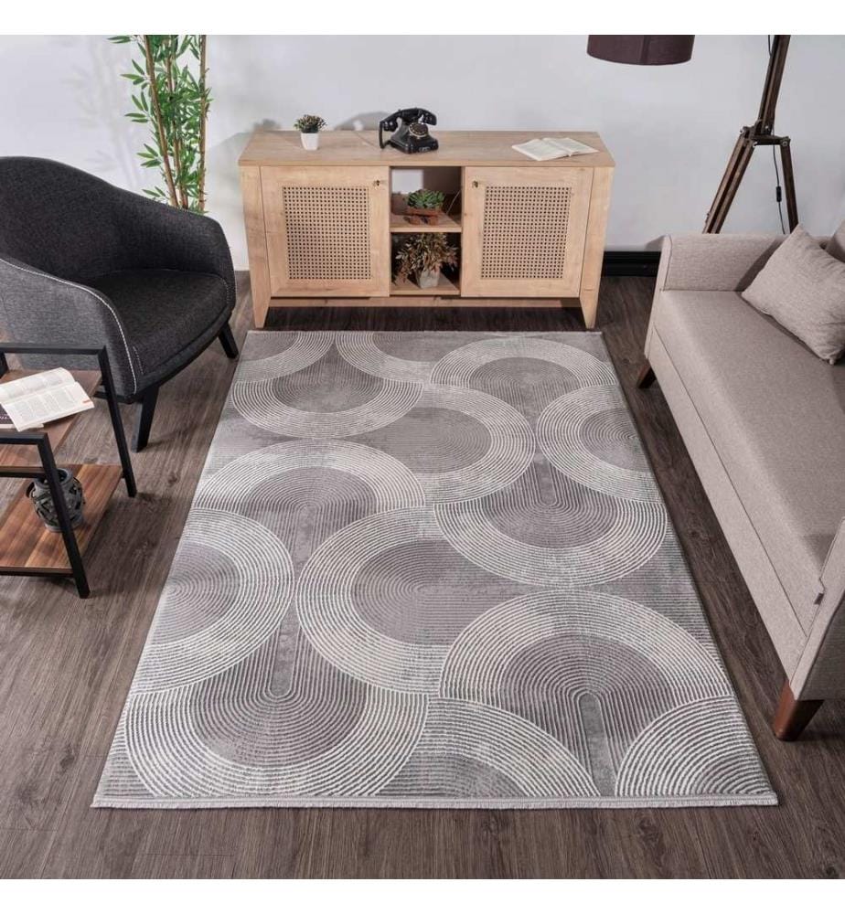 Tappeto, Grigio, 70% polipropilene / 30% poliestere, 80 x 300 cm