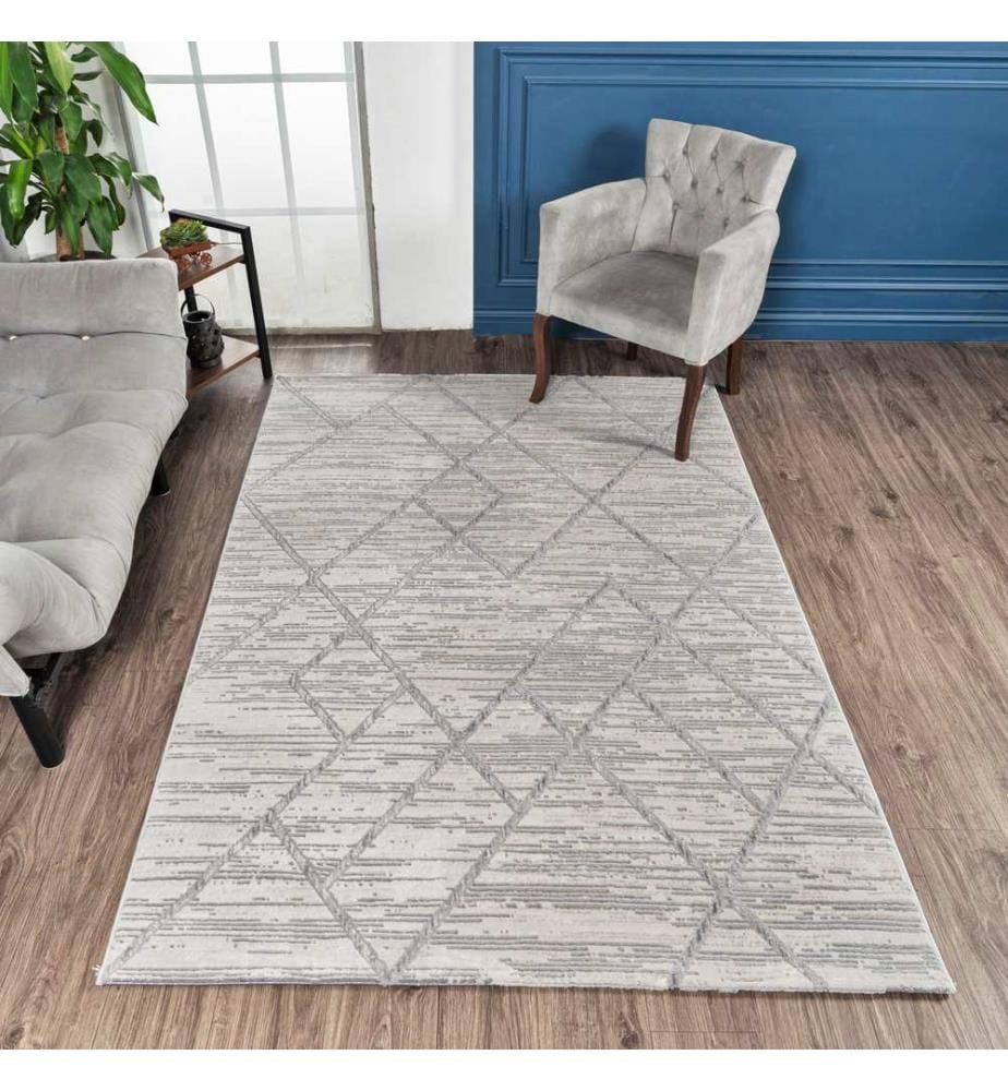Tappeto, Grigio, 100% poliestere, 160 x 230 cm