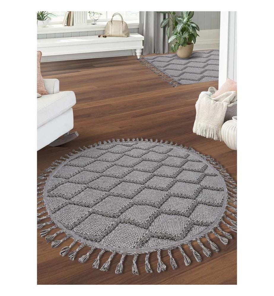 Tappeto, Grigio, 100% polipropilene, diametro: 80 cm