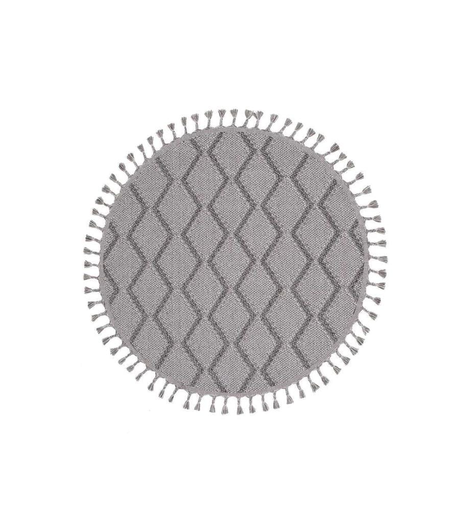 Tappeto, Grigio, 100% polipropilene, diametro: 100 cm