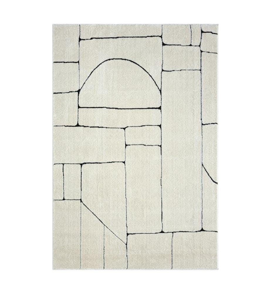 Tapis, crème, 100% polyester, 100 x 200 cm