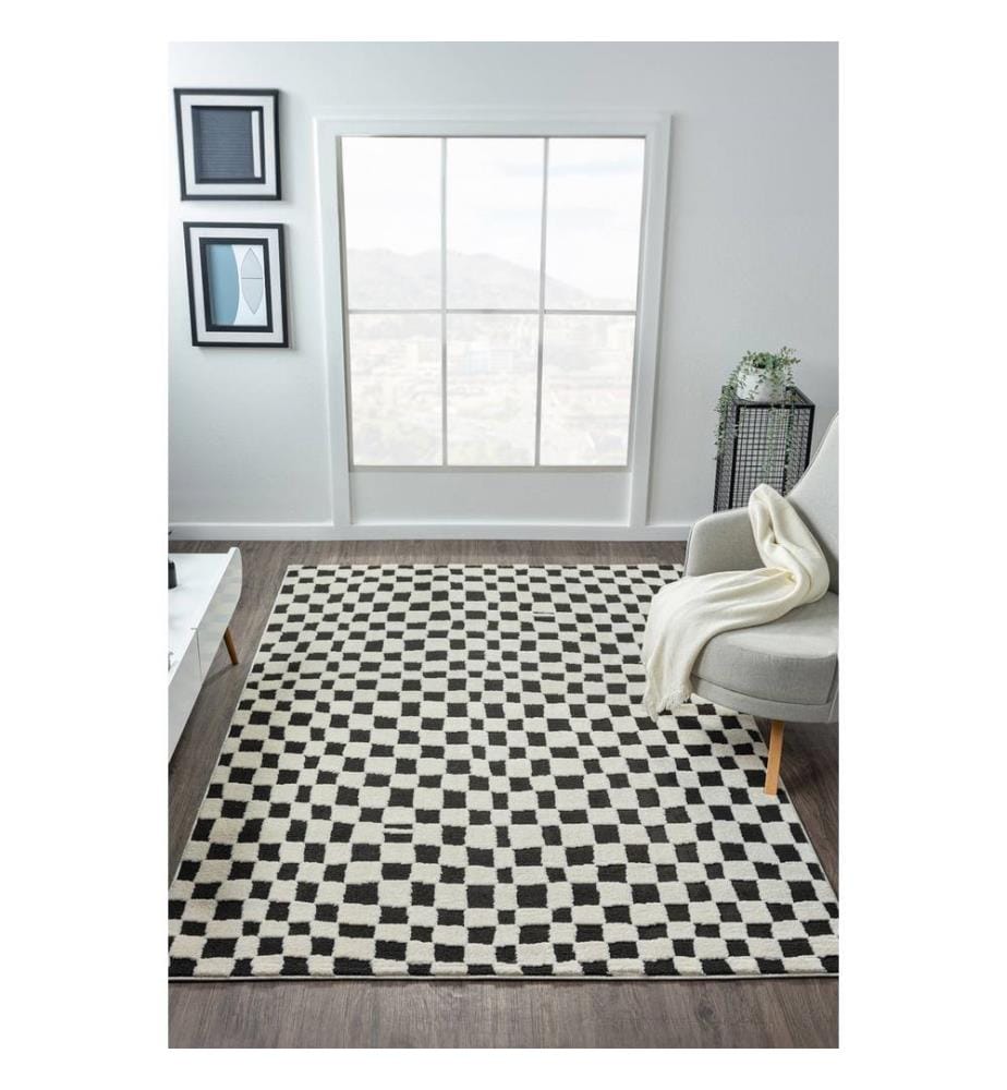 Tapis, noir, 100% polyester, 200 x 290 cm