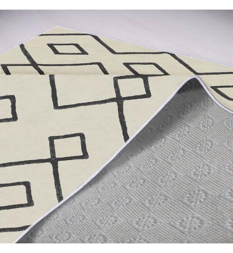 Tappeto, Beige, Nero, 100% poliestere, 100 x 150 cm