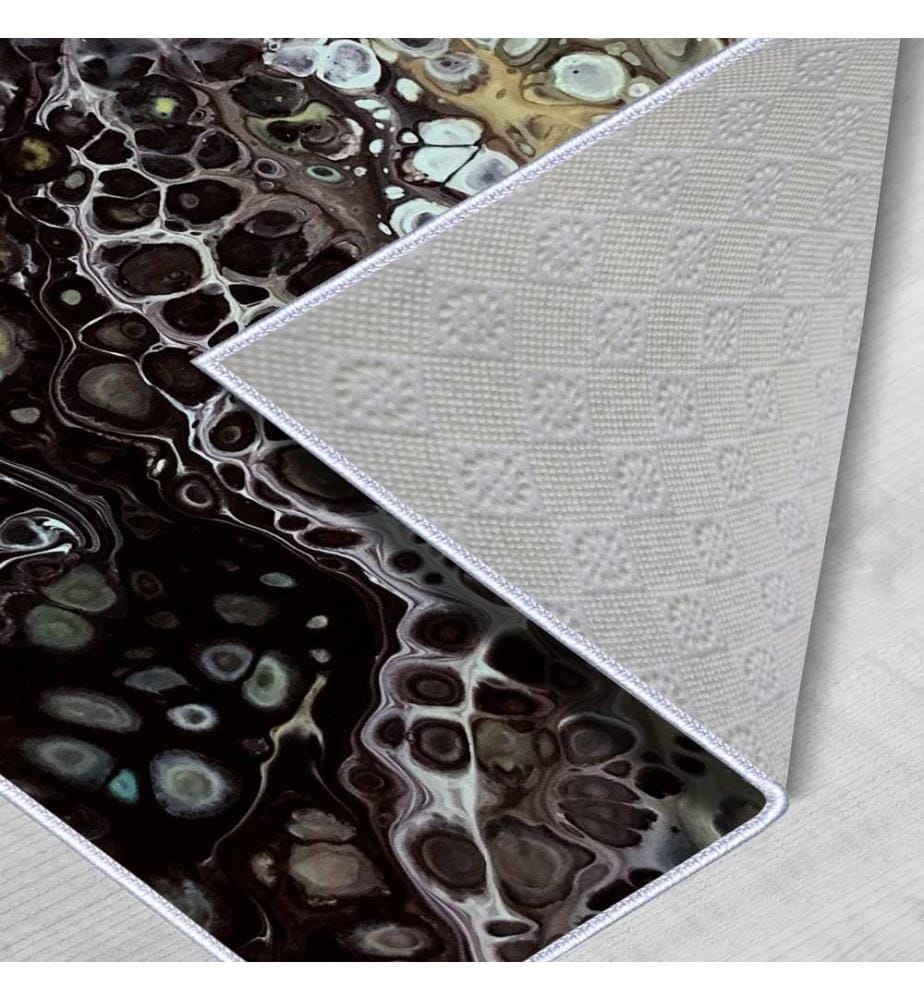 Tappeto, Bianco, Giallo, Blu, Azzurro, Verde, Nero, 100% Poliestere, 80 x 150 cm