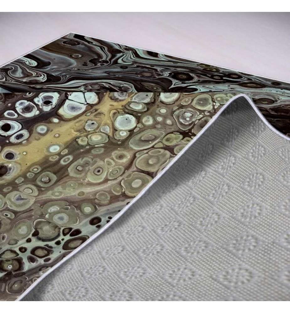 Teppich, weiss, gelb, blau, blau, grün, schwarz, 100% Polyester, 160 x 230 cm