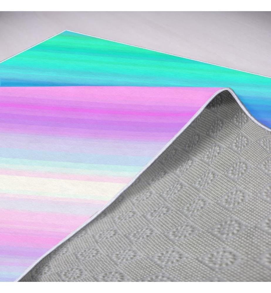 Tapis, rose, turquoise, fuchsia, bleu, 100% polyester, 80 x 150 cm