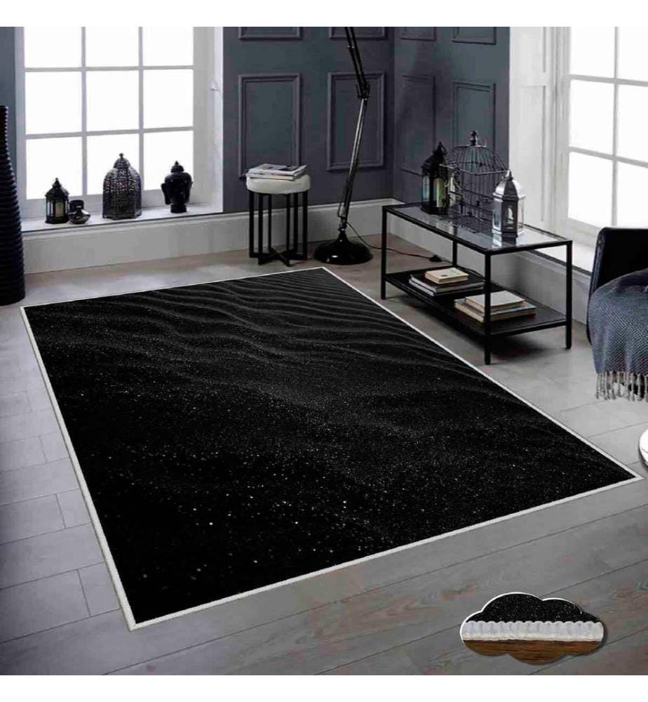 Teppich, Weiss, Schwarz, 100% Polyester, 60 x 100 cm