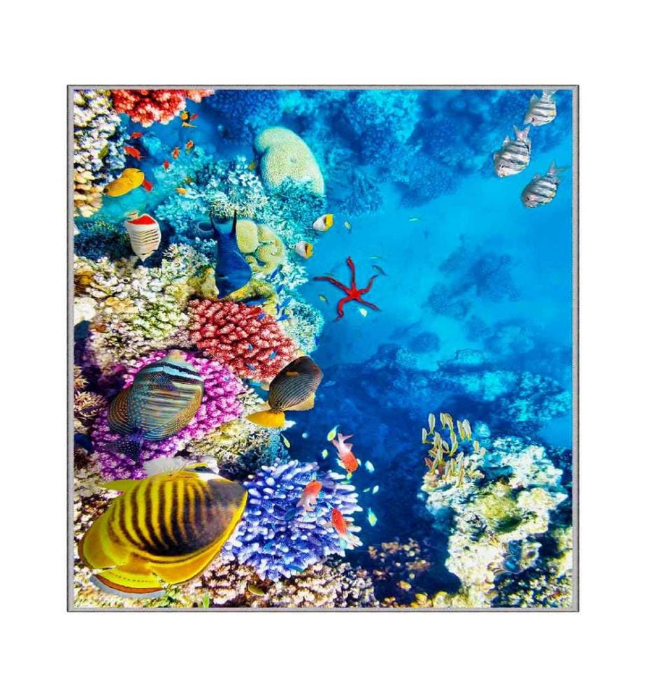 Teppich, Blau, Koralle, Gelb, Rot, 100% Polyester, 100 x 200 cm