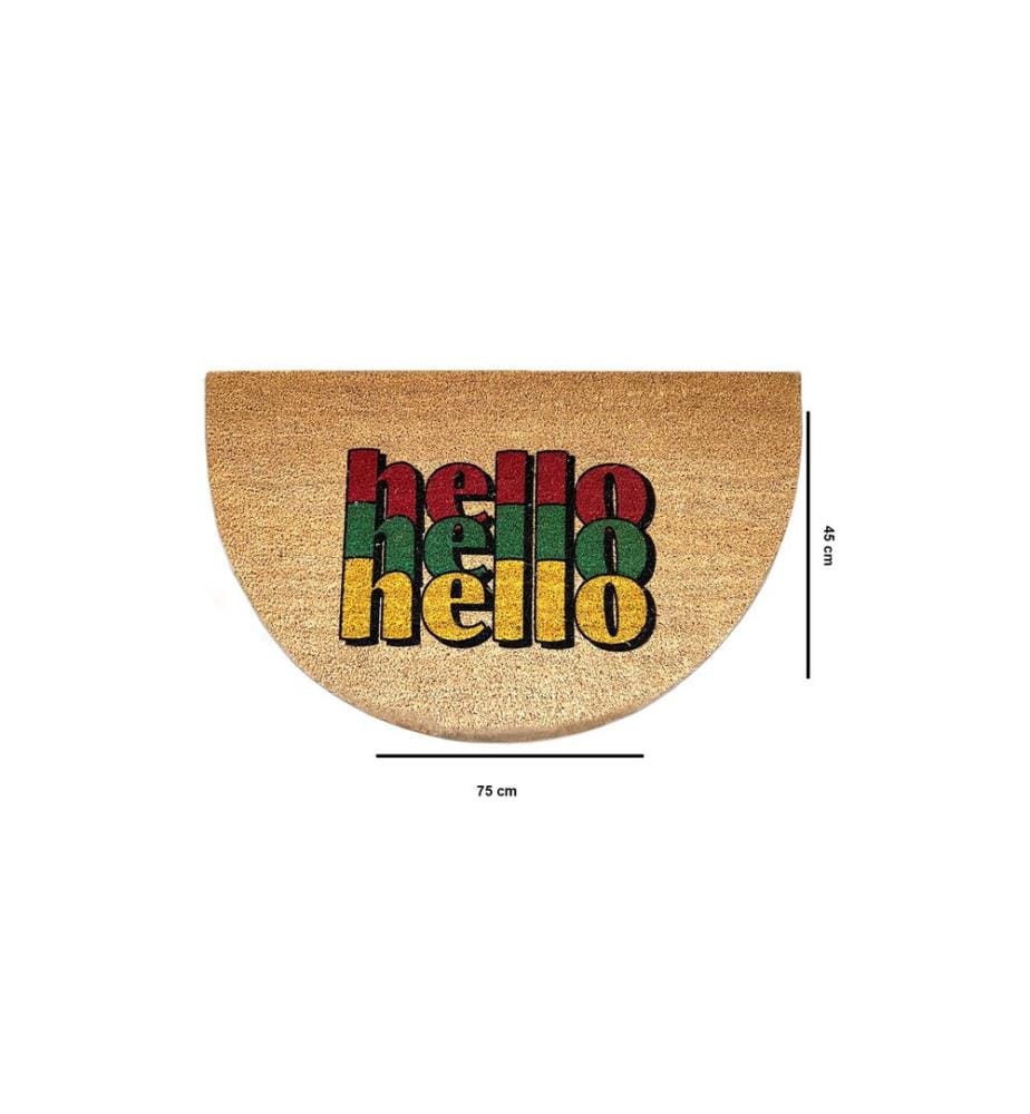 Coco Fussmatte, Multicolor, Oberfläche: 100% Kokosnussgarn, Unterseite: 100% PVC, 45 x 75 cm