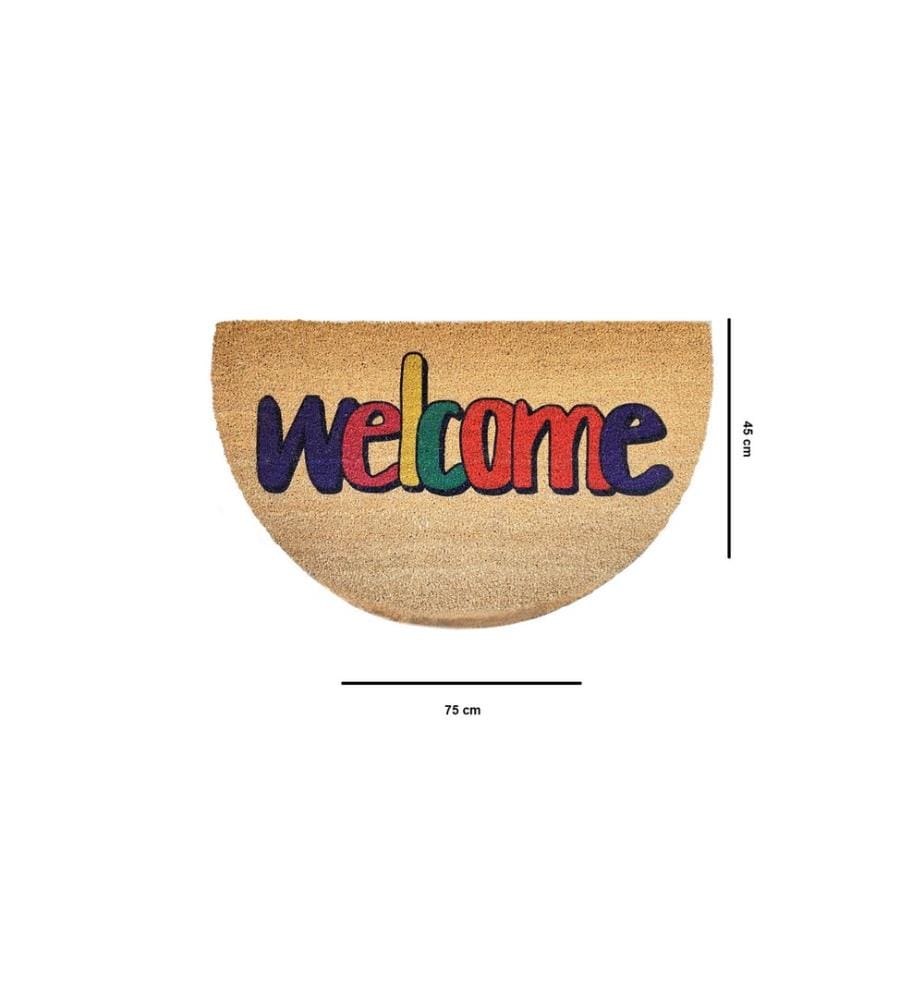 Coco Fussmatte, Multicolor, Oberfläche: 100% Kokosnussgarn, Unterseite: 100% PVC, 45 x 75 cm