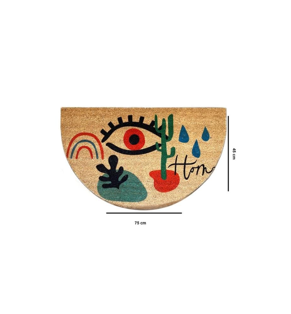 Coco Fussmatte, Multicolor, Oberfläche: 100% Kokosnussgarn, Unterseite: 100% PVC, 45 x 75 cm