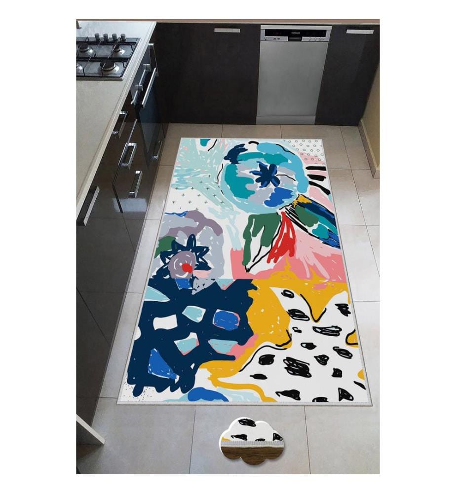 Teppich, Mehrfarbig, 100% Polyester, 60 x 100 cm