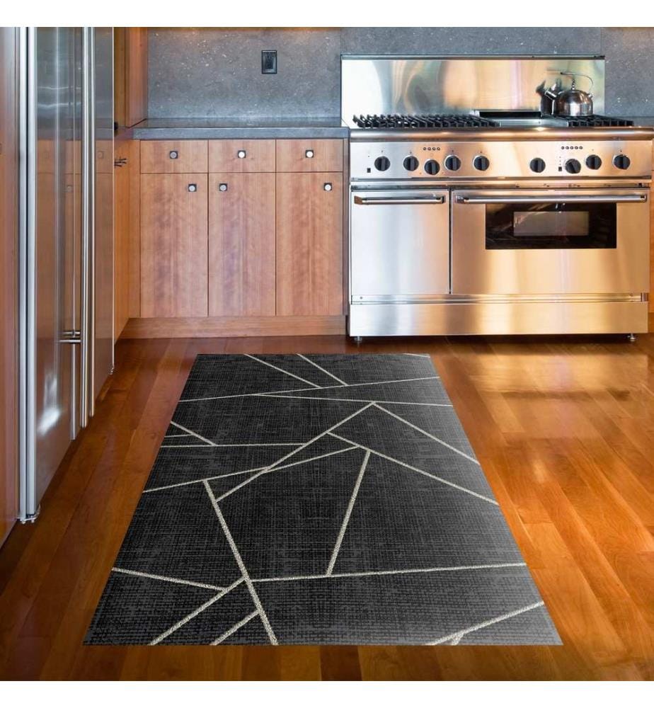 Tappeto, Nero, 100% poliestere, 80 x 200 cm