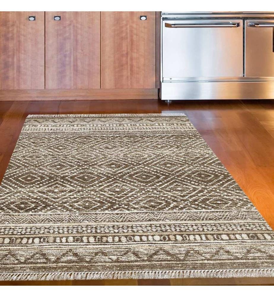 Tappeto, Marrone, 100% poliestere, 80 x 120 cm