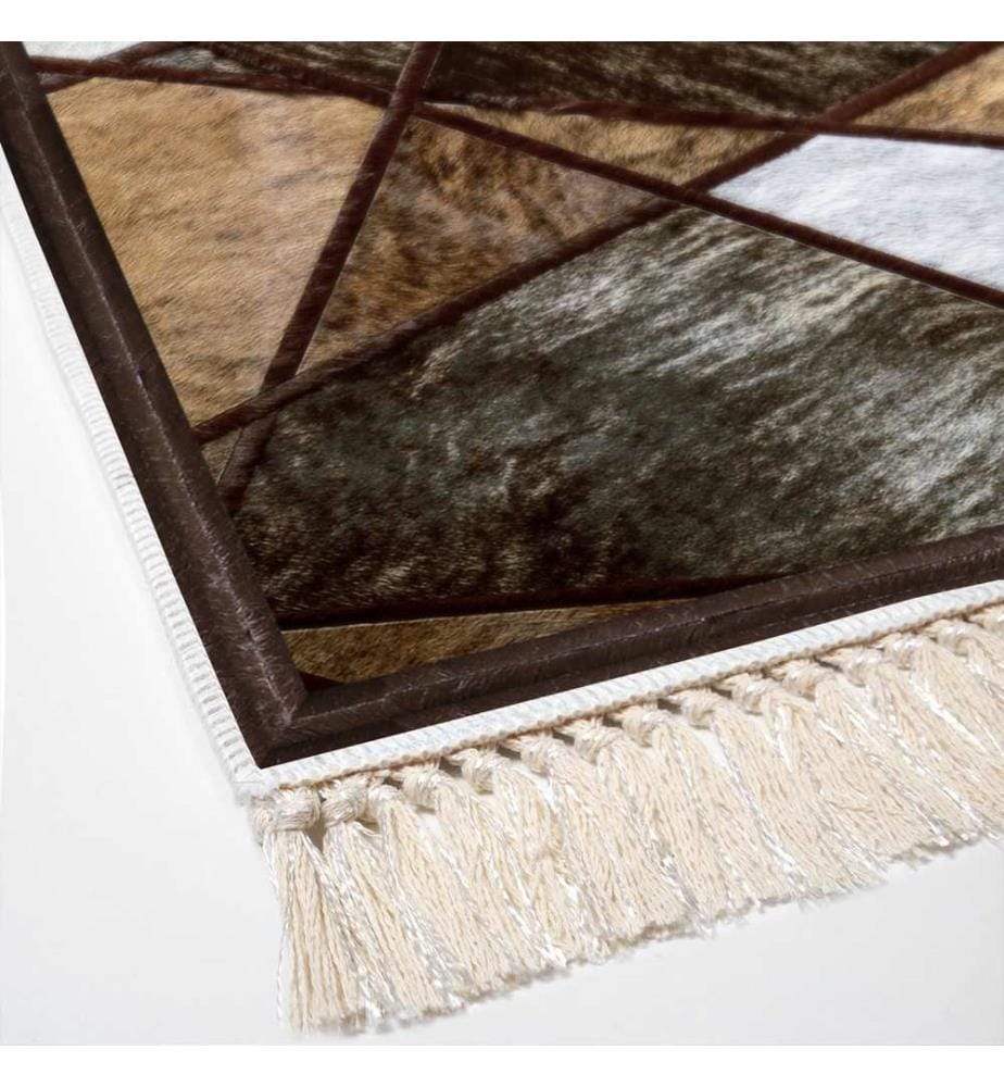 Teppich, Grau, Braun, 100% Polyester, 80 x 120 cm