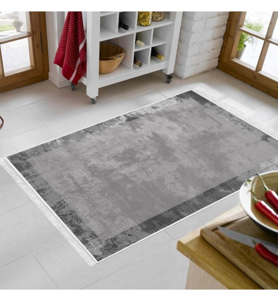 Tappeto, Grigio, 100% poliestere, 100 x 200 cm