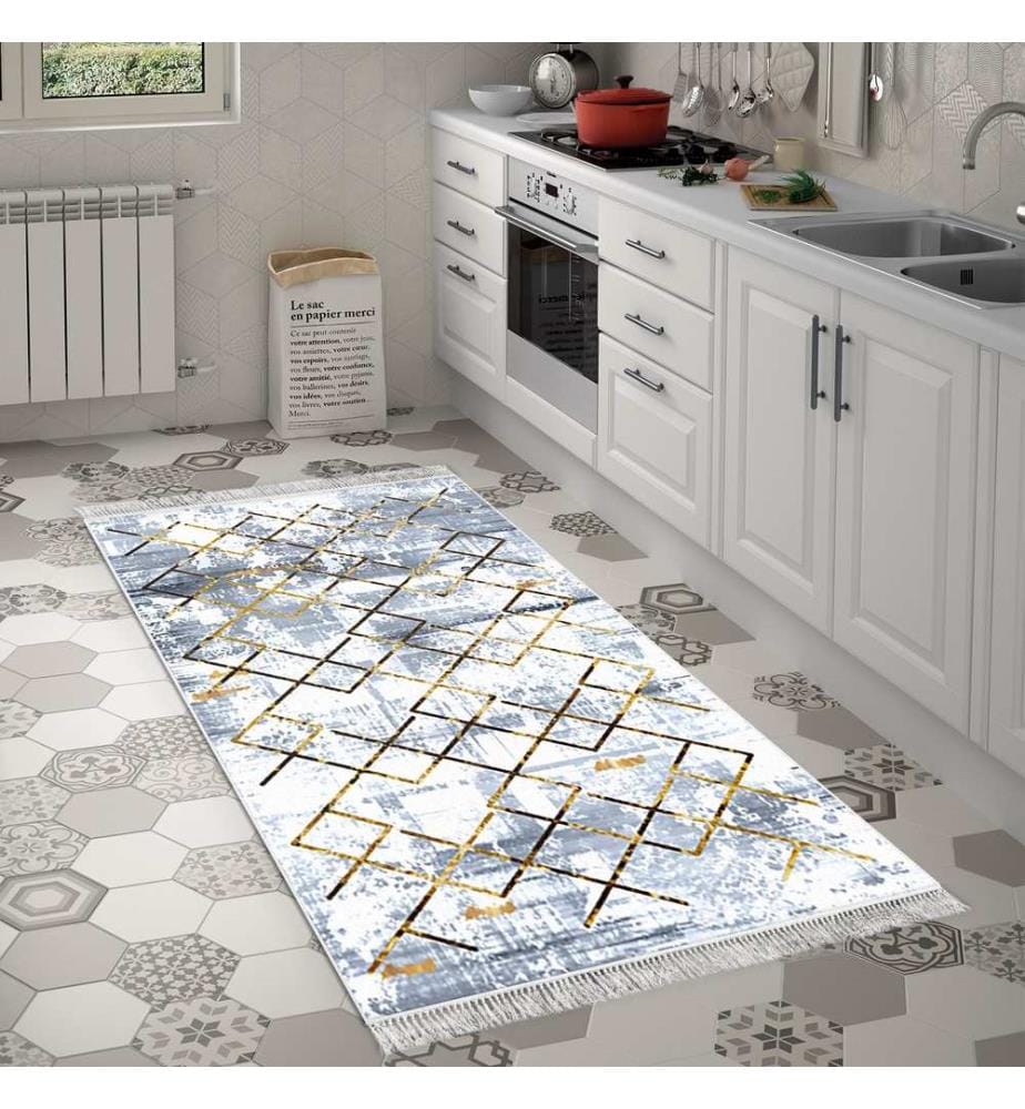 Tappeto, Blu, 100% poliestere, 120 x 180 cm