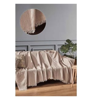 Copridivano, Beige, Cotone riciclato