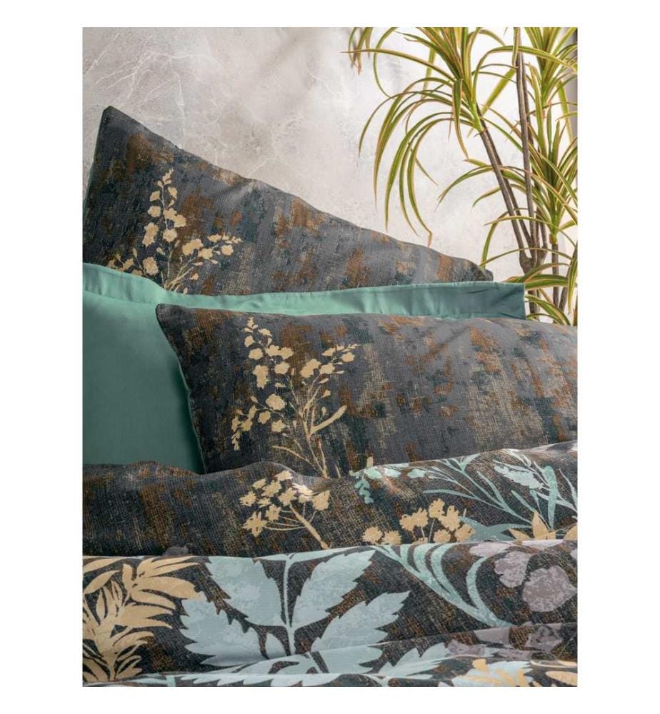 Satin Super King Steppdeckenbezug , Mint, Anthrazit, Braun, 100% Baumwolle Satin
