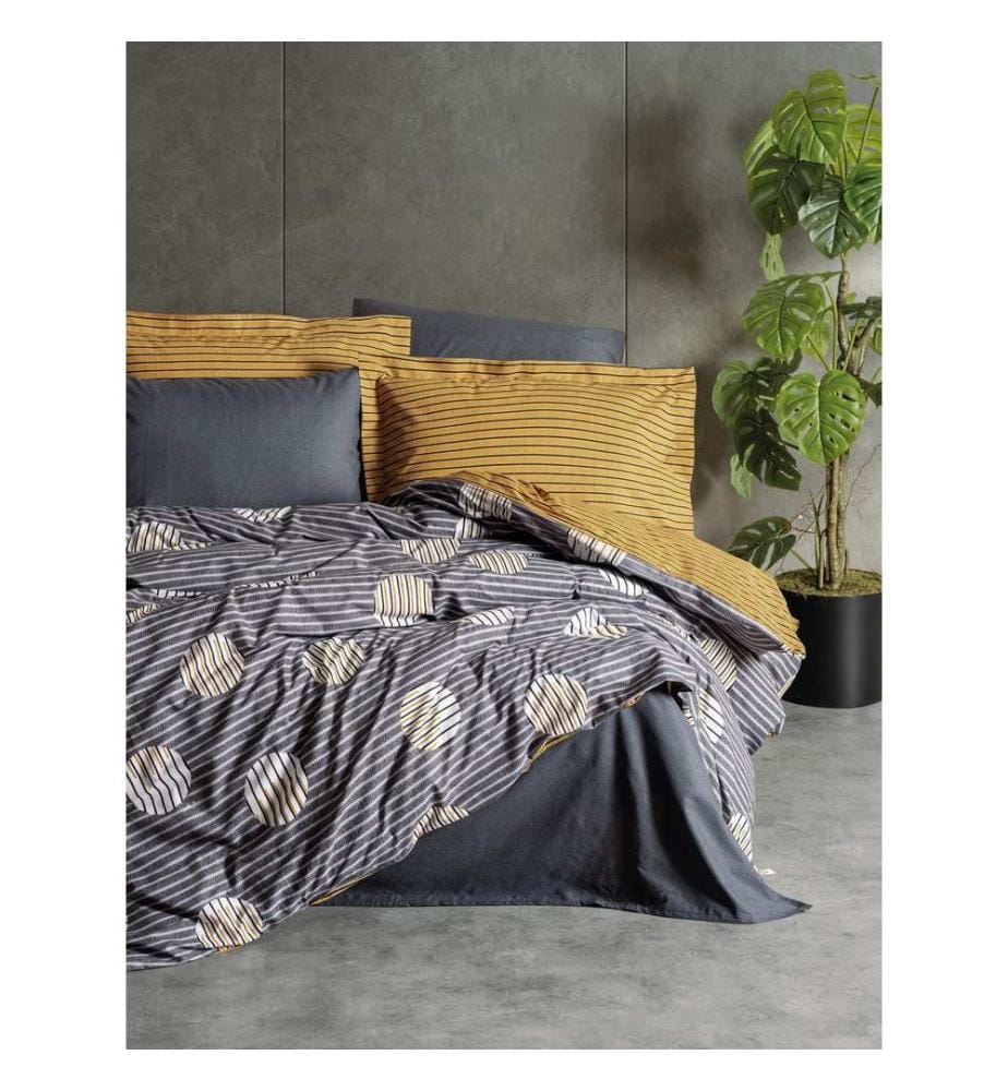 Ranforce Super King Steppdeckenbezug , Grau, 100% Baumwolle Ranforce