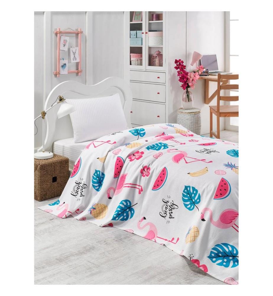 Piqué simple, blanc, rose, bleu, jaune, 100 % COTON