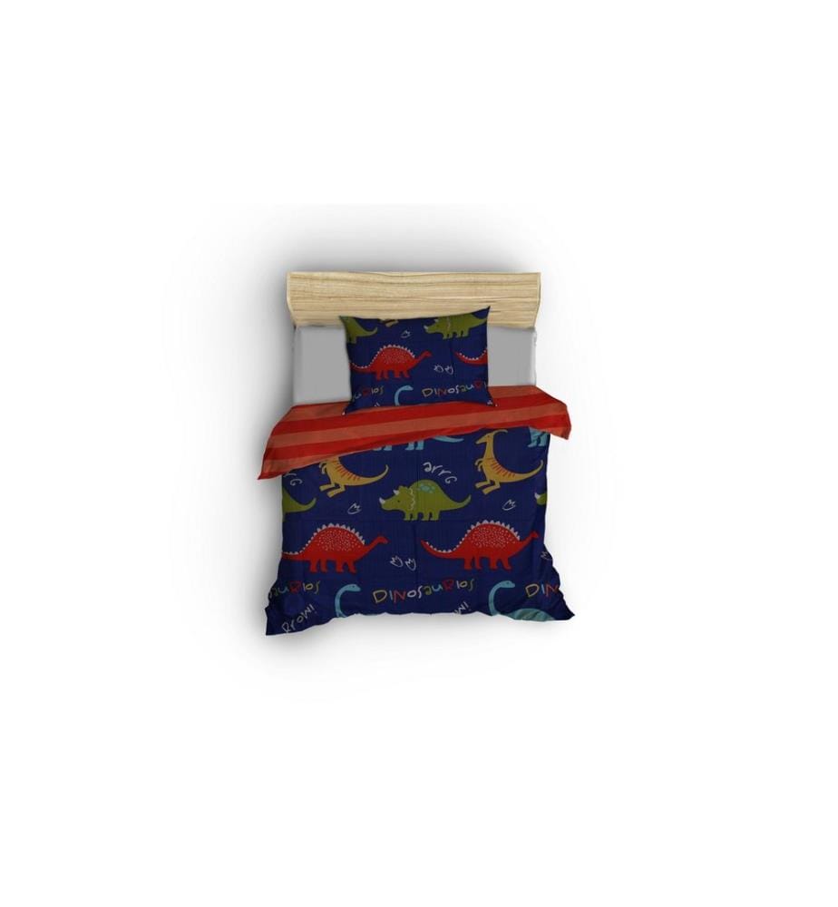 Housse de couette King, bleu, rouge, jaune, 65% coton / 35% polyester