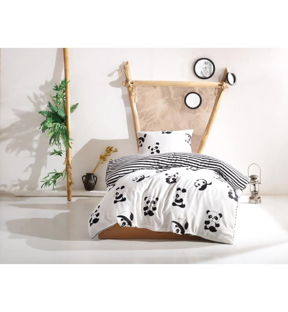 Cover Cover Set, Noir Blanc, 65% De Coton , 35% De Polyester