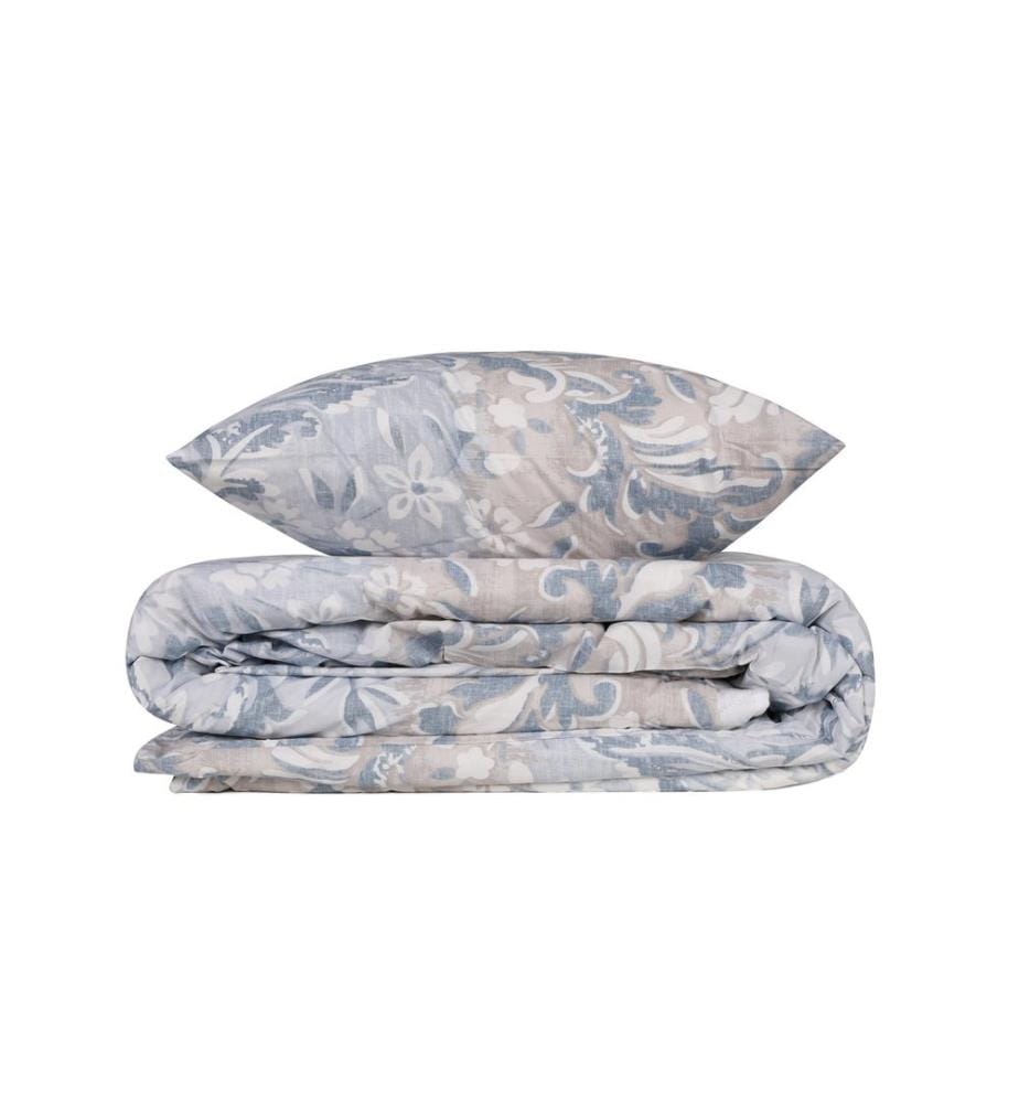 Ranforce Einzelner Steppdeckenbezug , Blau, Creme, 100% Baumwolle Ranforce