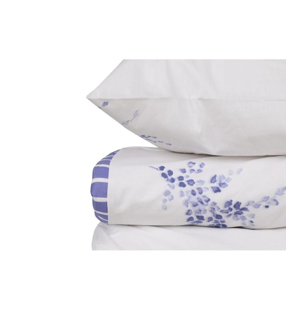 Blanc, Bleu, Couette, Coton Ranforce