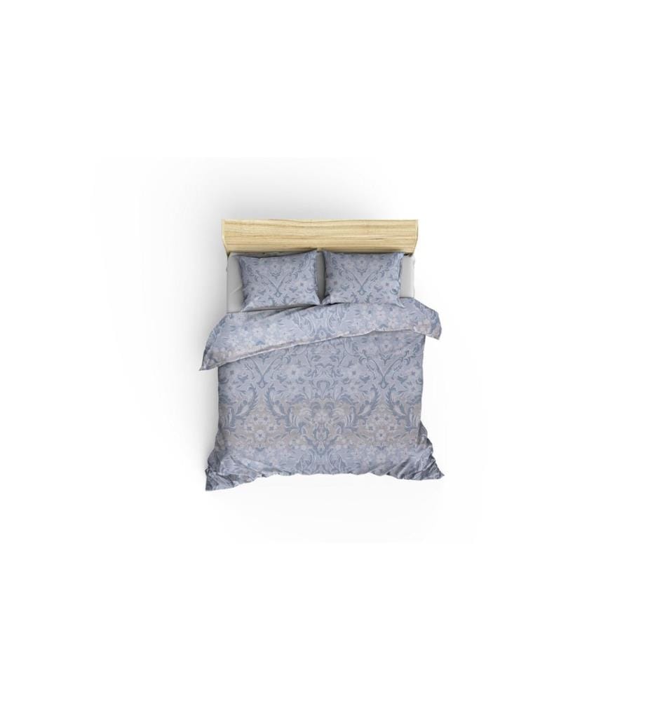Ranforce Bettbezug für Königsklasse , Blau, Creme, 100% Baumwolle Ranforce