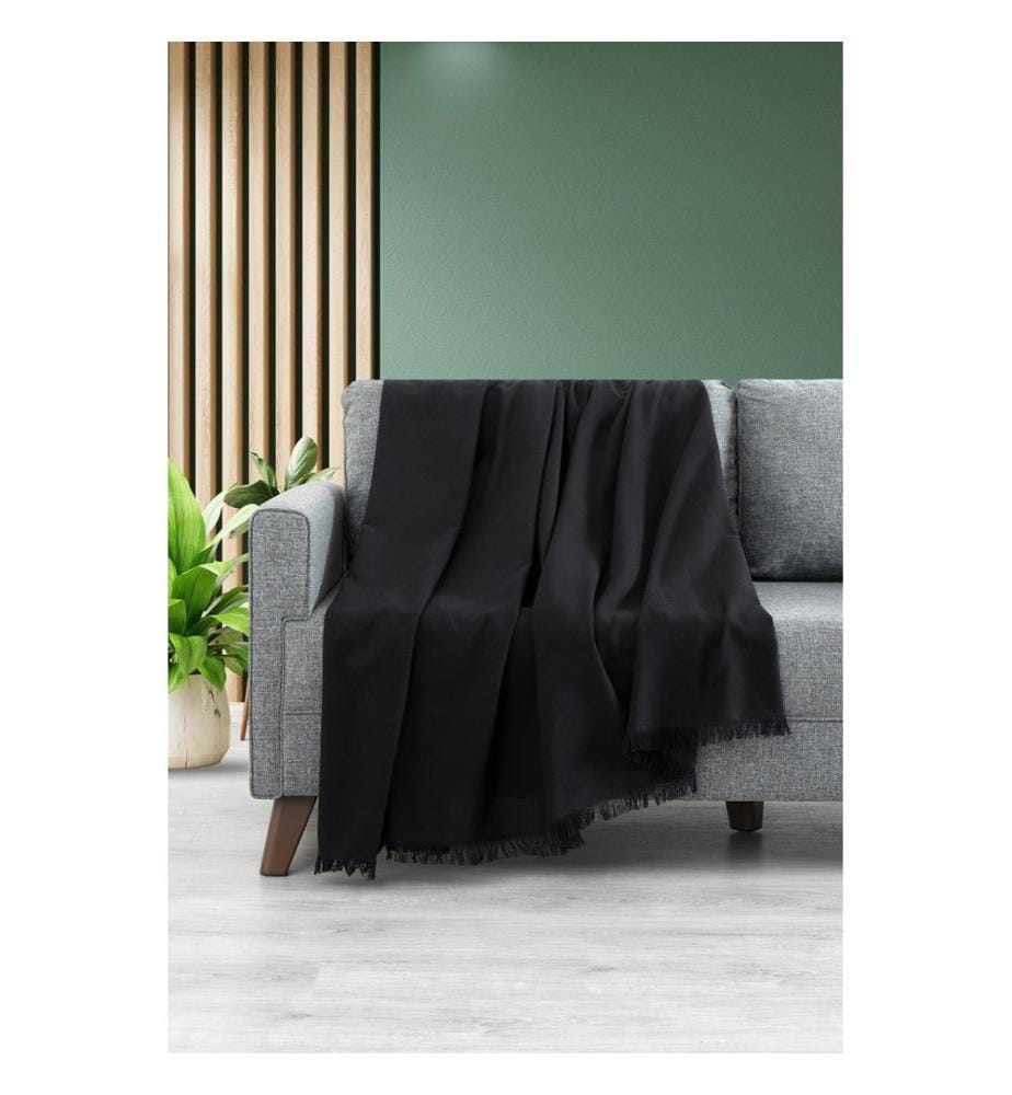 Housse de canapé, noir, 70% coton / 30% polyester