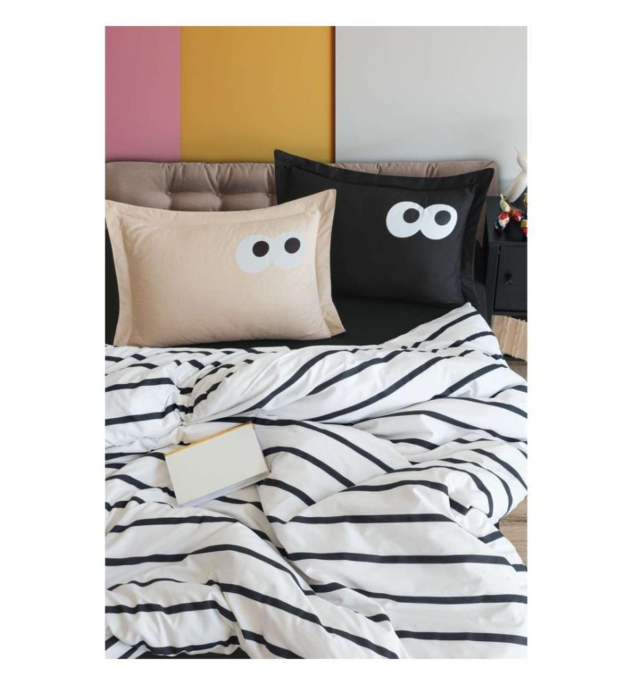 Ensemble de couvre-lit matelassé King, FR, 65 % coton / 35 % polyester (housse), noir et marron