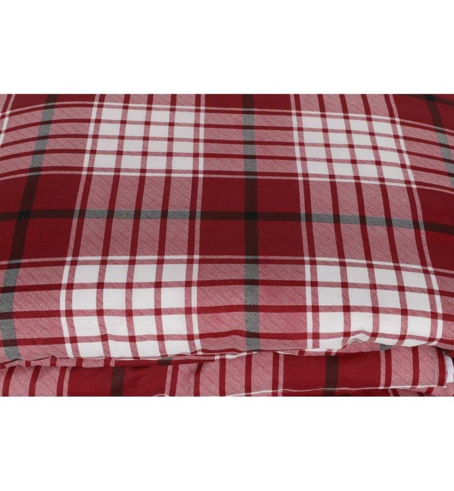 Housse de couette King, FR, 65 % coton / 35 % polyester, rouge et blanc